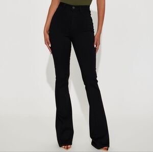 Fashion nova tall black flare jeans